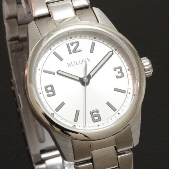 Bulova Casual Ladies Watch Silver Dial Arabic Numerals Stainless Bracelet 28mm - Picture 8 of 11